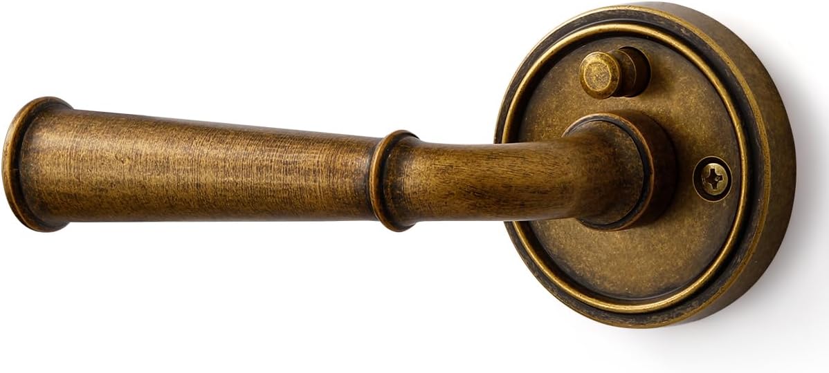 Antique Brass Retro Interior Door Handles - Aluminium Alloy, 2-Pack for Bedrooms & Bathrooms